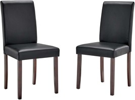 Two-Piece Set In Black, Modway Prosper Faux Leather Dining Side Chairs. - £146.19 GBP