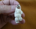 j-bear-130) white Polar Bear dancing on ball PENDANT made of shed moose ... - $47.67