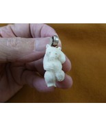 j-bear-130) white Polar Bear dancing on ball PENDANT made of shed moose antler - $47.67