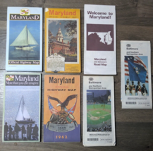 (5) Maryland State Maps &amp; (2) Baltimore. Vintage 60&#39;s-70&#39;s - FAST FREE S... - £9.74 GBP