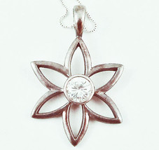 Silpada #S1195 CZ Sterling Silver Flower Daisy Pendant, Retired  - £30.46 GBP