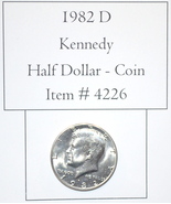 1982 D, Kennedy Half Dollar, # 4226, half dollar coin, vintage coins, ra... - $28.70