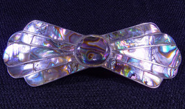 Vintage Abalone Alpaca Silver &quot;Bow&quot; Hair Clip/Barrette - $25.00