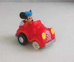 1988 Disney Mickey&#39;s Red Racer Pull Back N&#39; Go McDonalds Toy Works - £3.08 GBP