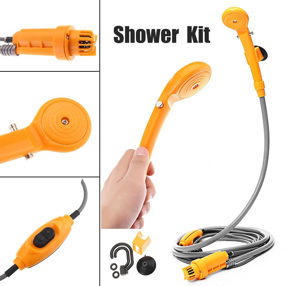 12V Portable Camping Shower Universal Electric Shower Folding Bucket Car Washing - £35.23 GBP+