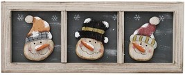 Rustic Christmas Snowman Decoration Wall Art Wooden Snowman Sign Holiday... - £17.53 GBP