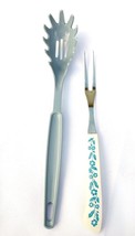 Vintage Ekco Pasta Fork Household Japan Meat Fork Stainless Steel Plastic Serve - $21.95