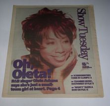 Oleta Adams Show Newspaper Supplement Vintage 1994 Cover Concert Monty T... - $19.99
