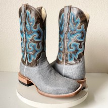 NEW Lane Capitan Mens Cowboy Boots 10D Gray Leather Square Toe Western F... - $193.05