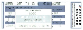 AC / Dc Concert Ticket Stub Avril 8 2001 Chicago Illinois - £25.62 GBP