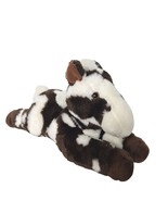 Aurora Brown White Horse Plush Toy Lying Down Stuffed Farm Animal 13.5&quot; - $14.55
