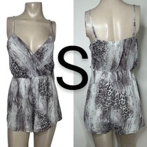 Grey Snakeskin Print Sexy Low Cut Romper~Size S - $27.12