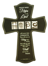 Large Wood Cross --  Isaiah 40:31 -- Hope in the Lord (17&quot; x 12&quot; x 3/4&quot;) - £27.97 GBP