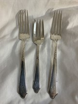 2 Dinner &amp; 1 Seafood Vintage Heirloom Sterling Forks Monogrammed ‘D’ - £87.97 GBP