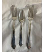 2 Dinner &amp; 1 Seafood Vintage Heirloom Sterling Forks Monogrammed ‘D’ - $112.46