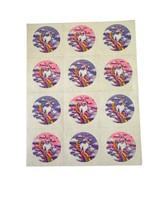 VINTAGE Lisa Frank Sticker Sheet - Unicorn Rainbow Clouds - Pink &amp; Purple - S105 - £10.84 GBP