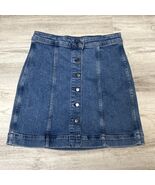 Theory Denim A Line Skirt Womens 0 Button Front Distressed Blue Stretch ... - €16,48 EUR