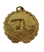 Men&#39;s SWIMMER SWIMMING GOLD TONE MEDAL 7th  PLACE - £3.48 GBP