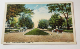 1910&#39;s Scene on Broadway, Normal, Ill.  Post Card Divided Back, Willys O... - £7.03 GBP