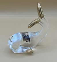 Crystal Figurine. 14K Gold Trim. Medium Size Whale. Retired. No Box. *Pr... - £18.29 GBP