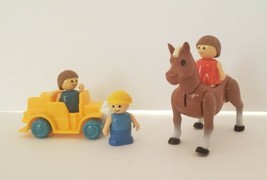 Vintage Playskool Lil Playmates Lot- Horse. Car, Construction Worker(BEN), girls - £14.75 GBP