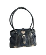 VTG Western-Inspired Dark Navy Blue Denim &amp; Faux Leather Handbag - $546.70 MXN
