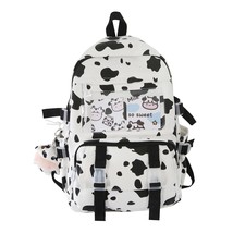 Fashion Women Canvas Backpack Bookbag Lady Travel Mochila Cute Cow Printing Fema - £37.67 GBP