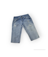 Amethyst Cut Off Low Rise Split Hem Knee Length Bermuda Blue Jean Shorts... - $418.15 MXN
