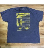 STAR WARS X-WING T-65 STARFIGHTER Blueprint Schematic T-Shirt Men&#39;s 2XL ... - $14.00