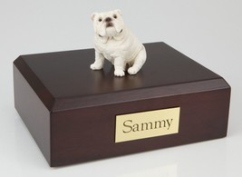 Bulldog, White Pet Funeral Cremation Urn Avail in 3 Different Colors &amp; 4 Sizes - £127.06 GBP+