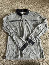 Armani Junior Boys Size 10A Long Sleeve Top Shirt Gray 142cm Collar - $14.01