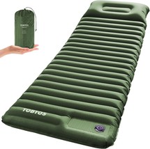 Tobtos Inflatable Sleeping Pad For Camping With Pillow, 4&quot; Thick Camping... - $44.96