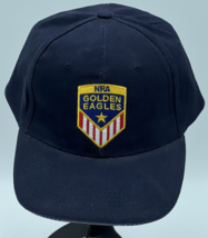 NRA Golden Eagles Hat Cap Navy Blue Embroidered Patch Adjustable American Flag - £13.62 GBP