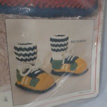 Bucilla Baby Booties Joggers Baby Kit To Knit No 7929 Green White Blue S... - $10.18