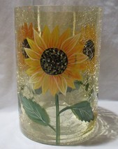 Yankee Candle Yellow Crackle Large Jar Holder J/H Fall Sunflower Oranges - £57.35 GBP