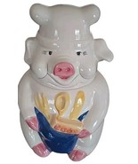 Vintage Farmhouse PIG with Cookbook &amp; Utensils ~ 10.5&quot; Tall ~ Ceramic Co... - $102.13 CAD