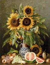 painting  Decor Sunflower Flower &amp; Fruits Wall art   Printed on canvas Giclee - £6.82 GBP+