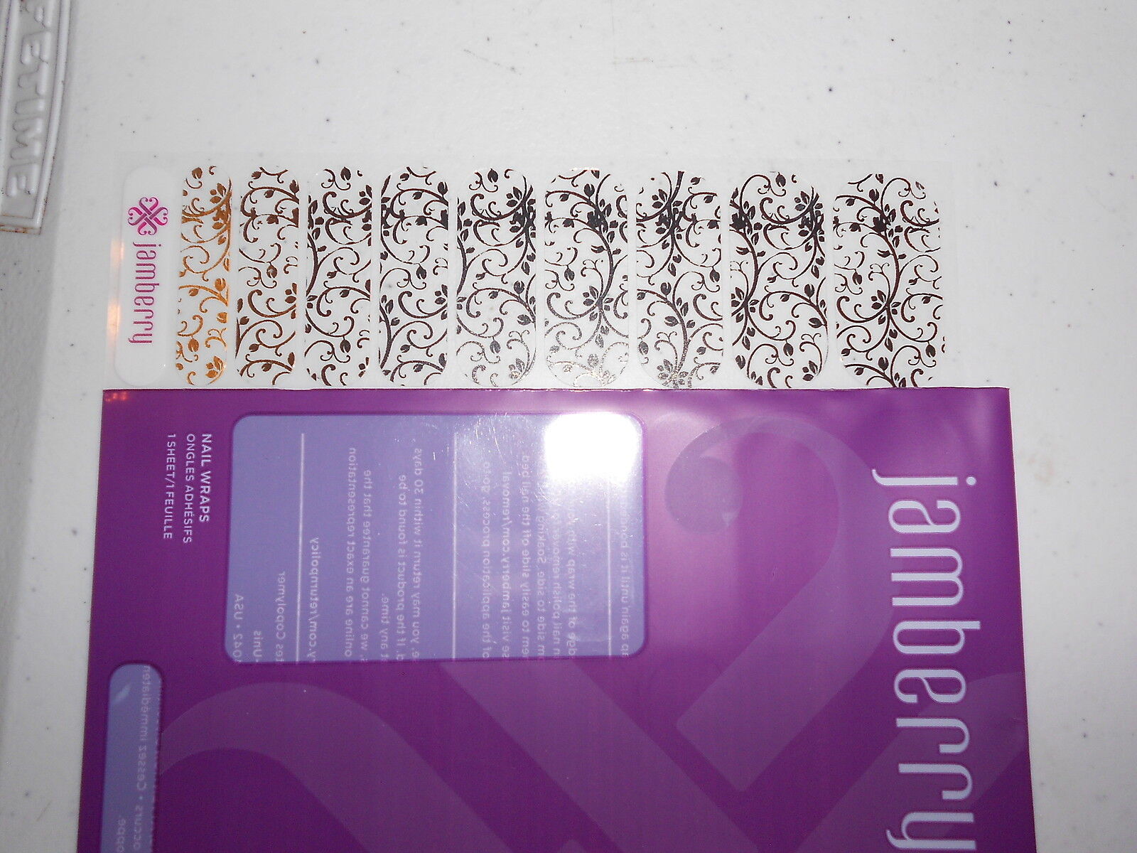 Primary image for Jamberry Nails (new) 1/2 Sheet SILVER FLORAL (CLEAR)