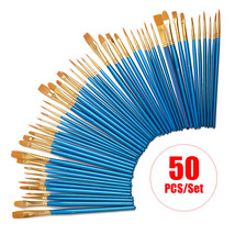 50Pcs Paint Brushes Acrylic Painting Brush Set Art Watercolor Paintbrush... - £16.63 GBP