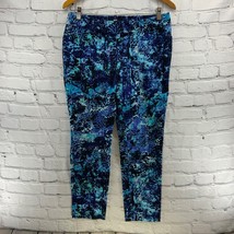 Mossimo Pants Womens Sz 10 Printed Shades Of Blue Stretch Skinny Chino Bottoms - $19.79