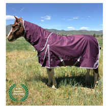 260 gm Lining &amp; Reflective Stripes with Boreas Purple Turnout Blanket 12... - $188.50
