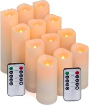 12 Pcs. Of Aignis Flameless Candles With Remote And 2/4/6/8H Timers, Outdoor - £31.42 GBP
