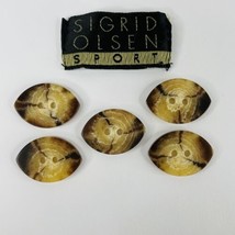 Set of 5 Sigrid Olsen 1&quot; x 11/16&quot; REPLACEMENT Plastic Buttons, Oval Almo... - $12.00