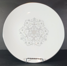 Royal Worcester BRIDAL LACE DINNER PLATE 10 1/2&quot; Grey Peach Flowers Scroll - $28.49