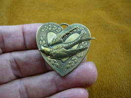 (b-bird-1251) Swallow bird nautical sea I love watching birds heart pin ... - $17.75