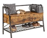 Storage Bench, Industrial Shoe Rack Bench With Storage Box, Holds Up To ... - $150.99