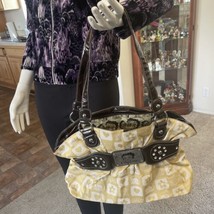 Betty Boop Shoulder Bag Gold And Dark Brown With Silver Hardware Zip Clo... - $33.16