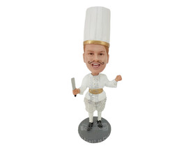 Custom Bobblehead Master Chef With His Long Hat And Uniform - Careers &amp; Professi - £71.58 GBP