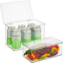 Sorbus Organizer Bin w Lids, Food Storage Containers for Kitchen Pantry &amp; Fridge - £38.08 GBP