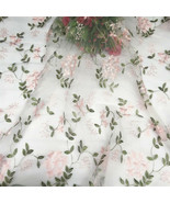 Embroidery Floral Lace Tulle Fabric 49&quot; Width 0.5Y Wedding Dress Decor C... - £8.92 GBP